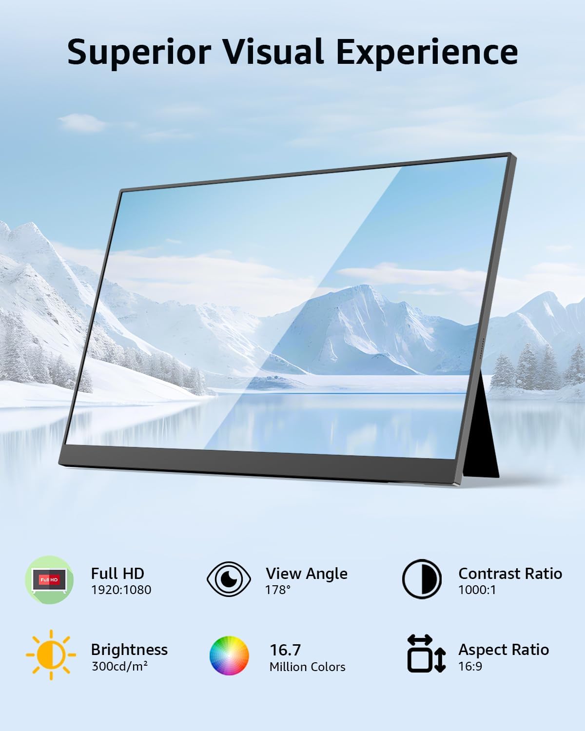 YODOIT Portable Monitor | 15.6” FHD 1080P with Kickstand(NO stand cover case)