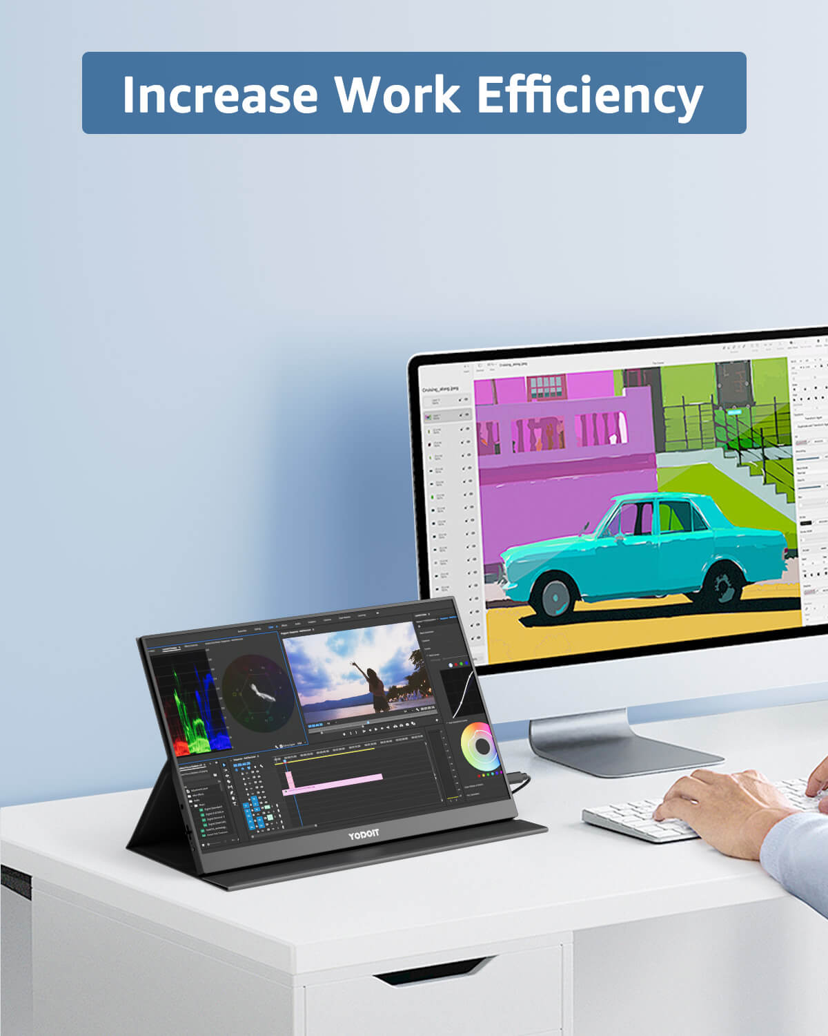 YODOIT Portable Monitor | 17.3” FHD 1080P