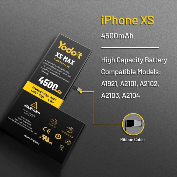 Battery Replacement for iPhone XS Max 4500mAh High Capacity Yodoit