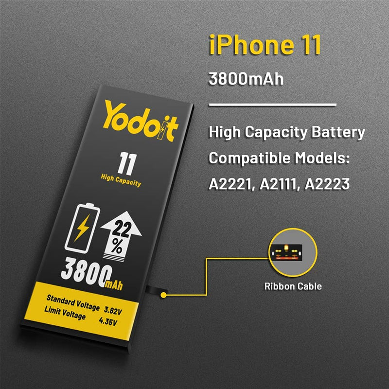 Battery Replacment for iPhone 11 3800mAh High Capacity Yodoit - Yodoit
