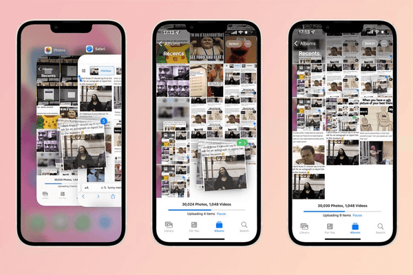 How to drag and drop images from Safari to Photos on iPhone?