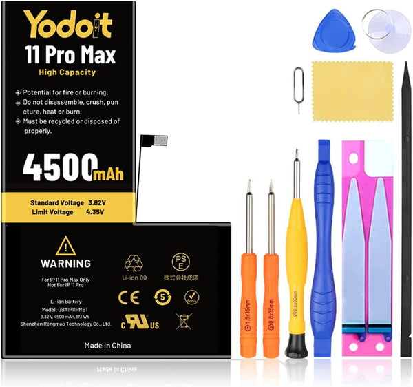 Sostituzione della batteria per iPhone 11 Pro Max 4500mAh Yodoit ad alta capacità