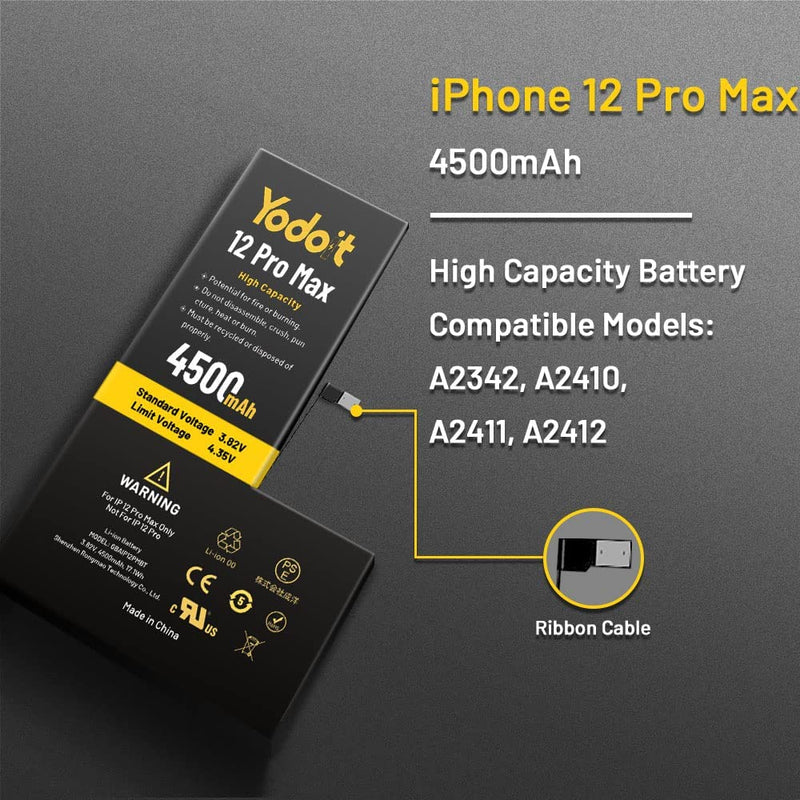 Reemplazo de Batería para iPhone 12 Pro Max 4500mAh Alta Capacidad