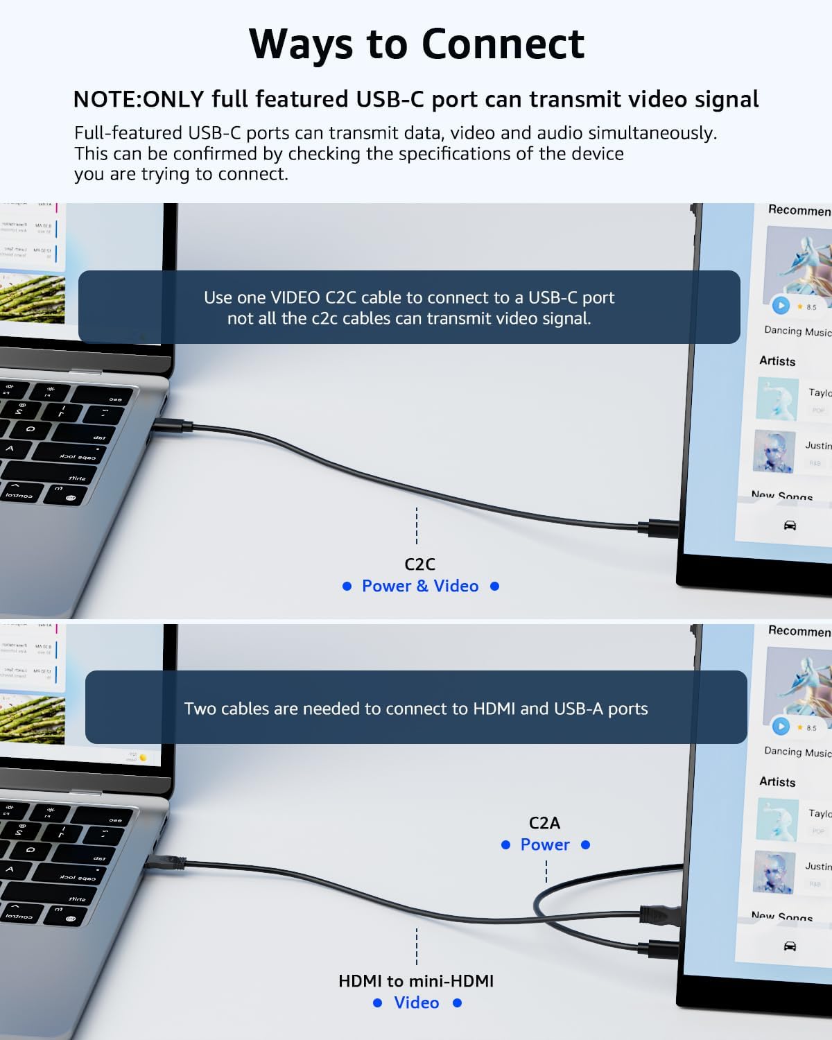 YODOIT Portable Monitor | 15.6” FHD 1080P with Kickstand(NO stand cover case)