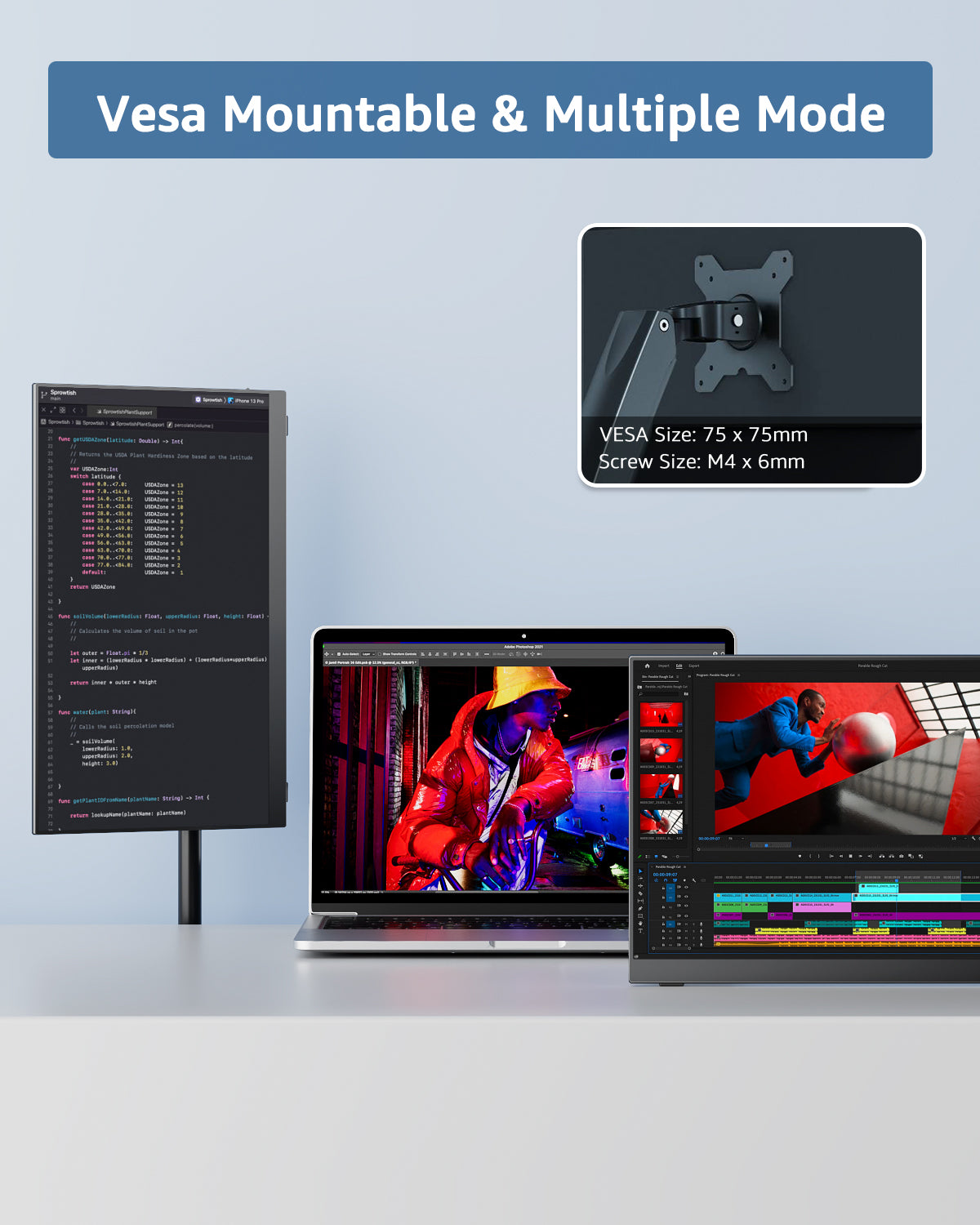 Yodoit Portable Monitor for Laptop, 15.6" 1920×1080 Travel Monitor FHD Screen IPS Display with USB Type C Port, Speakers and Smart Cover Compatible with PC, MacBook, Xbox (Black)