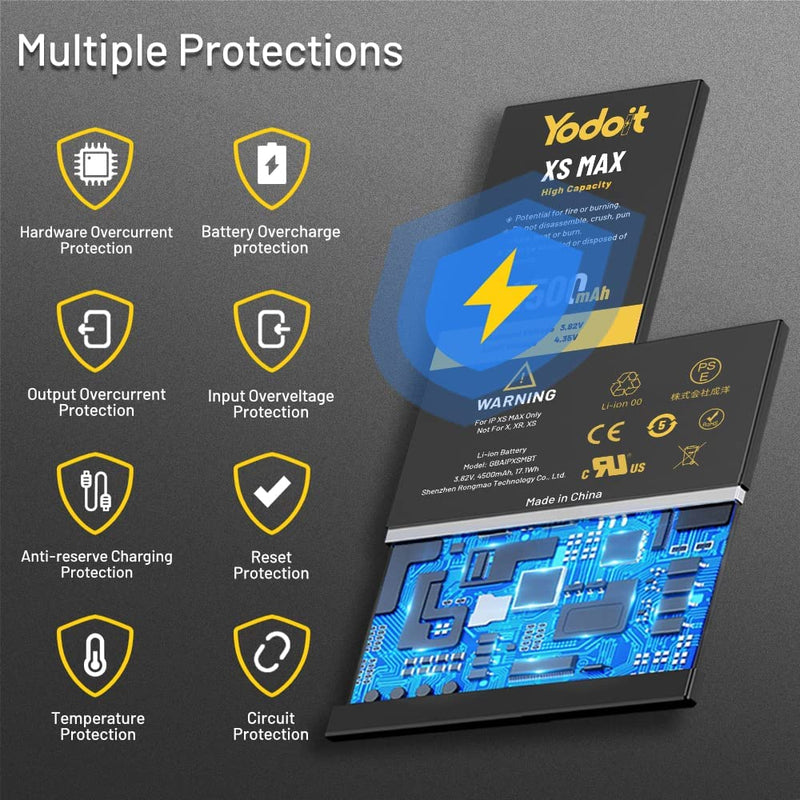 Remplacement de la batterie pour iPhone XS Max 4500mAh haute capacité Yodoit