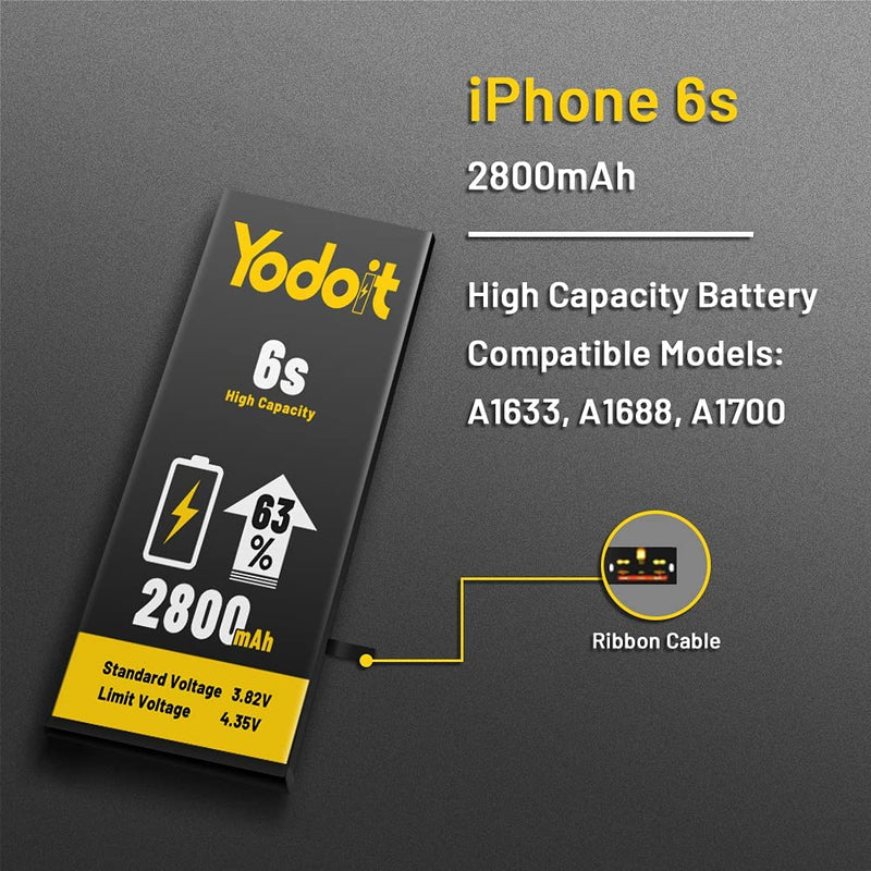 Battery Replacement For Apple iPhone 6S Li-ion 2800mAh Premium High Capacity - Yodoit