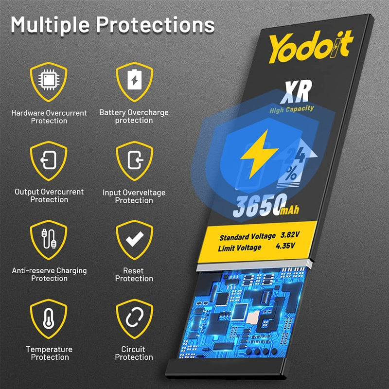 Yodoit Batterie pour iPhone XR 3650mAh Haute Capacité - Yodoit