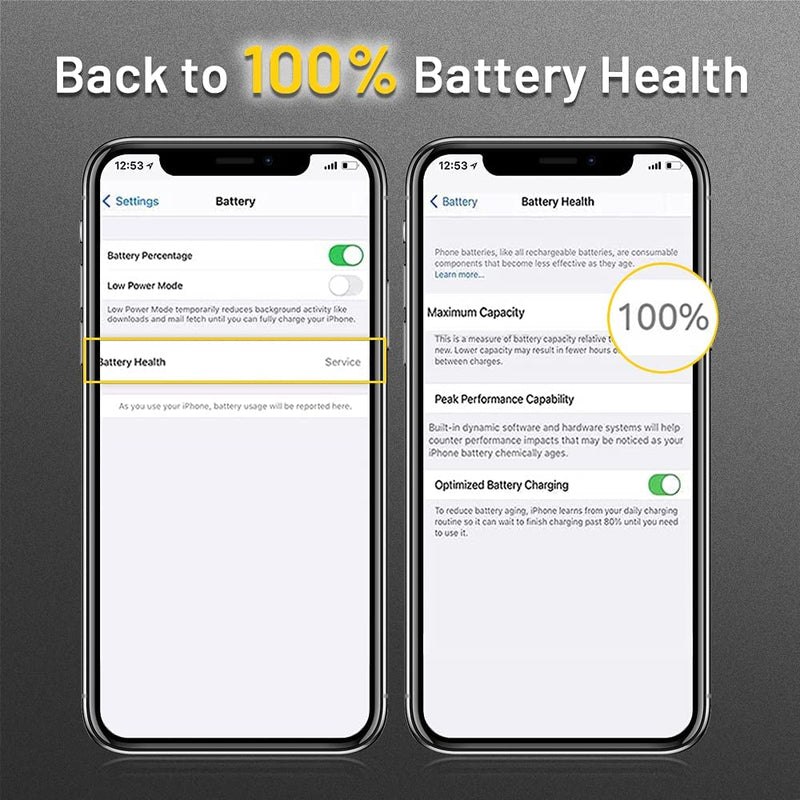 Yodoit Batterie pour iPhone XS 3000mAh Haute Capacité - Yodoit