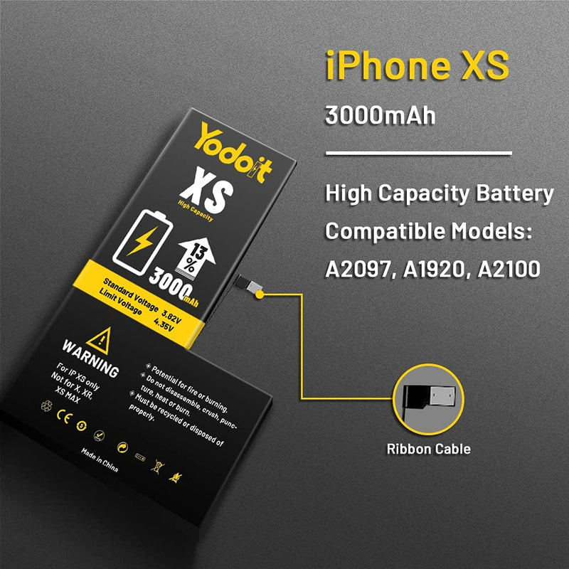 Yodoit Batterie pour iPhone XS 3000mAh Haute Capacité - Yodoit