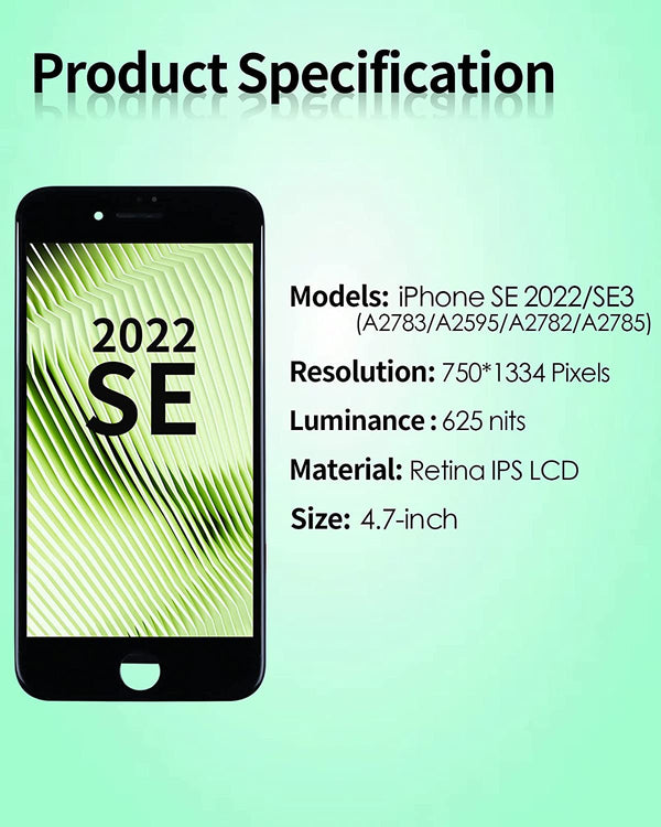 Ensemble d'écran de remplacement pour iPhone SE 2022/SE3